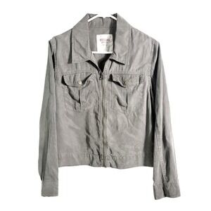 Mossimo Supply Co Women Medium Dark Olive Lyocell Full Zip Utility Jacket NWOT